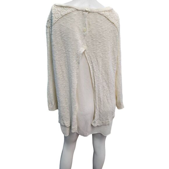 Lucky Brand Cream Sweater 2X Womens Plus Size Textured Layard - Picture 6 of 10